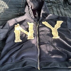 Navy Hoodie with NY Patch